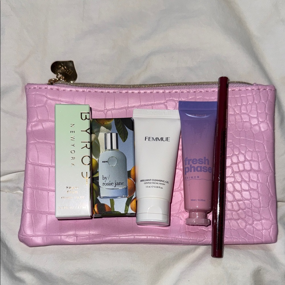 ipsy Makeup Set with Pink Pouch and Assorted Products